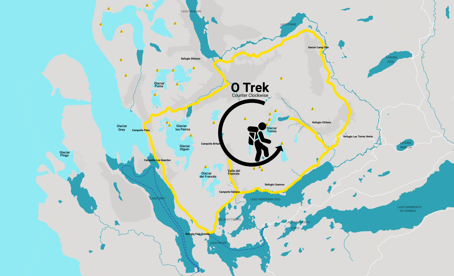 Hiking direction O Trek Map