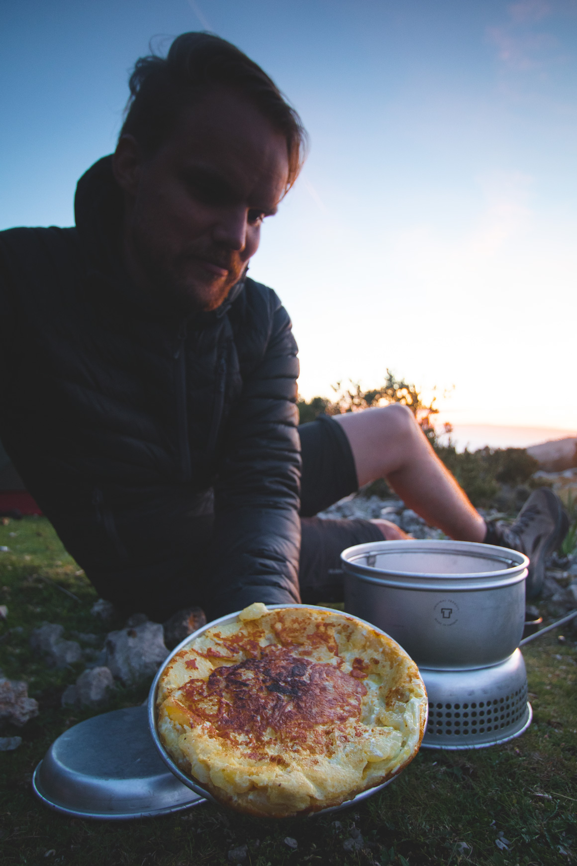 Proud Jan, presenting his Tortilla Española, cooked with the Trangia 25-4 UL (Ultralight Aluminium) Cooking Set