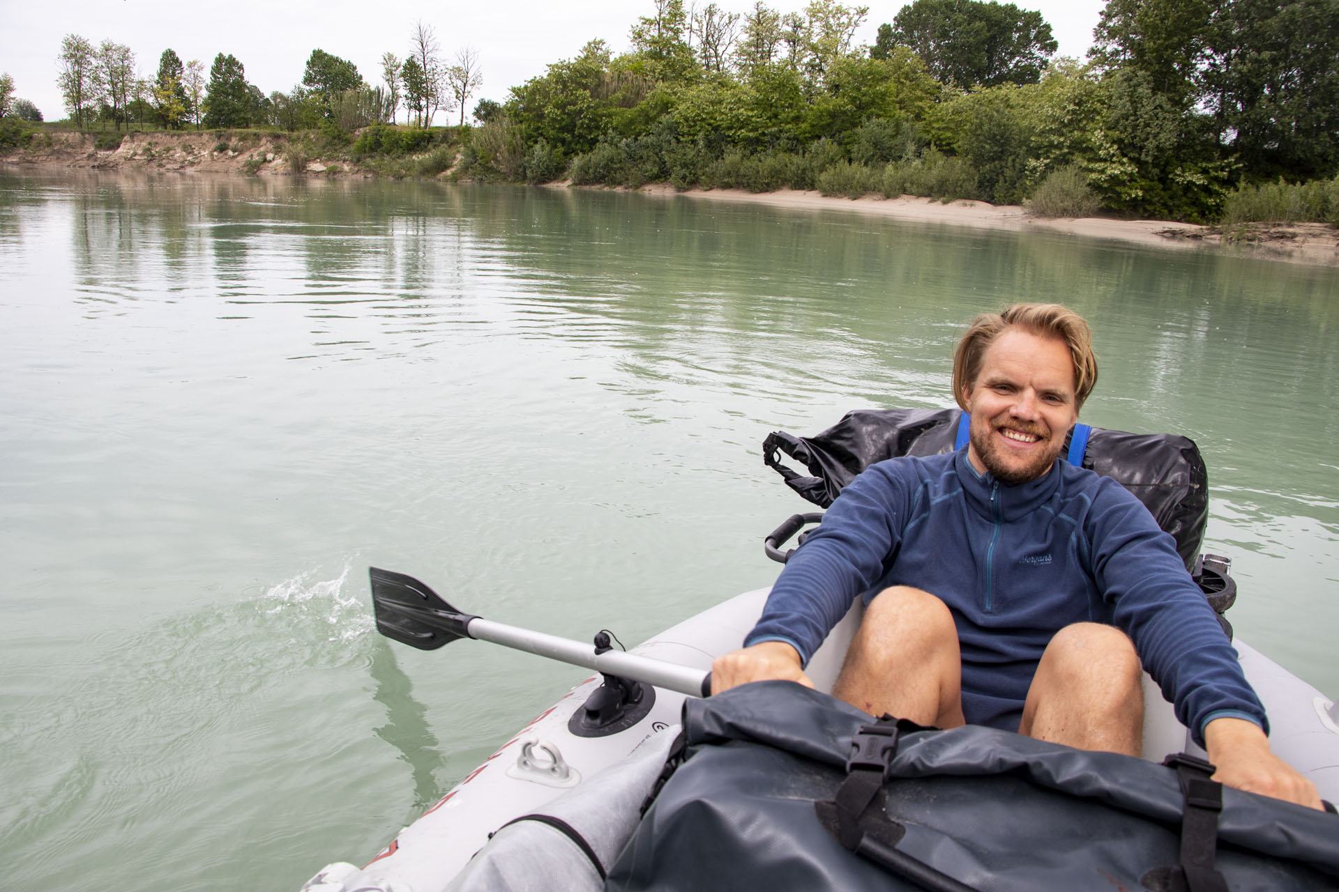 Paddling on the Tagliamento