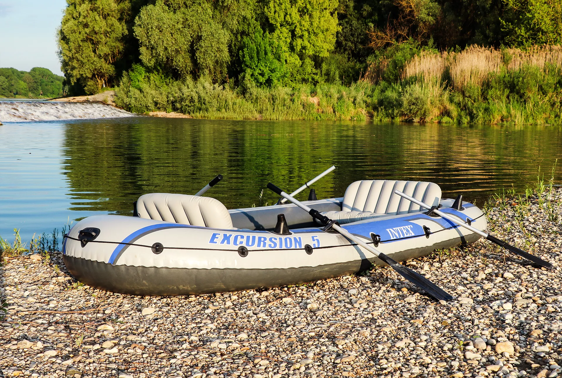 outside material inflatable boat intex in sunrise